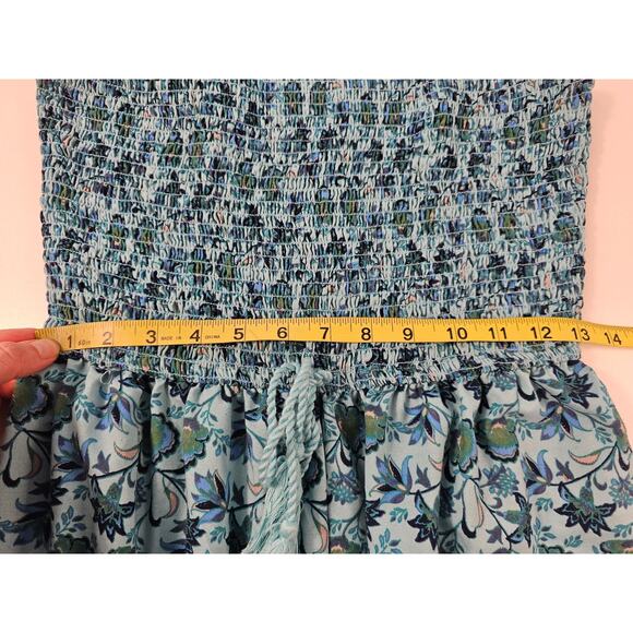 BOG Darcy jumper LOOK blue floral Flare boho summer one piece whimsical fun L - Picture 12 of 12